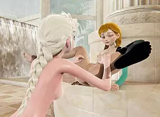 I can't believe Elsa and Anna are licking each other's pussies in this 3D porn, it's so hot I orgasmed