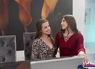 Lesbian Maya Woulfe and Spencer Bradley Moan While Licking Pussy