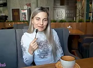 i'm buzzing with letty black's remote vibrator in cafe!