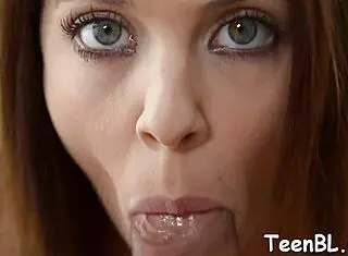 Slurping The Biggest Pecker While Getting Fucked Rough And Cumshot On Small Tits