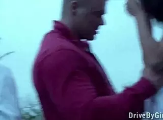 Girl Boldly Jumps Into Public Gangbang Sex At Car Windows With Strangers