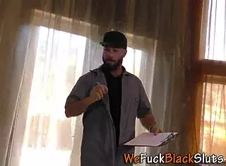 Chubby Busty Black Babe Takes Monster Cock Anal