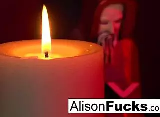 Alison Tyler's red room action includes a red strapon