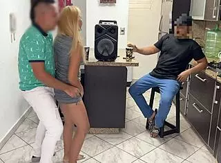 I lent my girlfriend to dance, but her big ass rubbing made my dick hard.