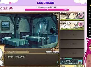 vtuber lewdneko plays evenicle part 2 with cute creampie and moaning.