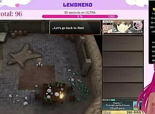 vtuber lewdneko plays evenicle part 2 with cute creampie and moaning.