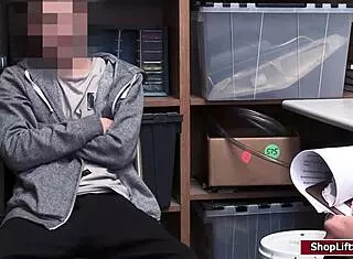 blonde lp officer sucks shoplifter's monster cock at work in pov