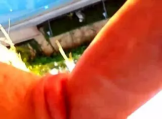 Just doing some yard work but ended up sucking cock in the garden with blowjob action 😏