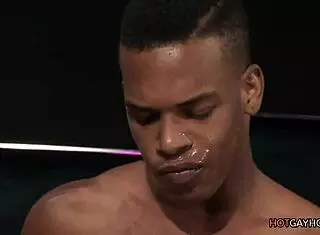 Check out this gay interracial cumshot scene