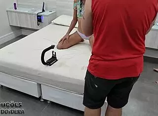 backstage with skinny ana clara begging for double action