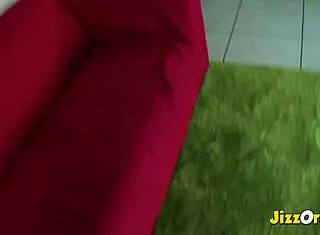 Jizz O Rama features ebony MILF fucking the cute male babysitter with facial