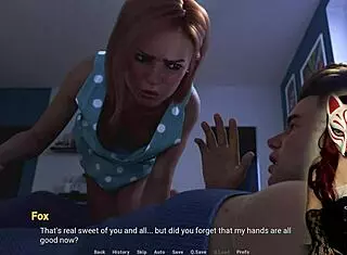 The milf sucks his cock in stockings for cuckold orgasm.