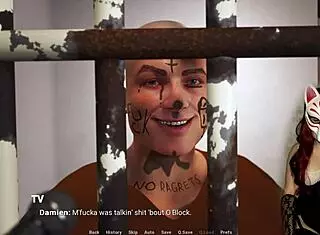 The milf sucks his cock in stockings for cuckold orgasm.