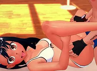 Hayase nagatoro puts on her bikini to have fun in bed in the uncensored adult hentai version