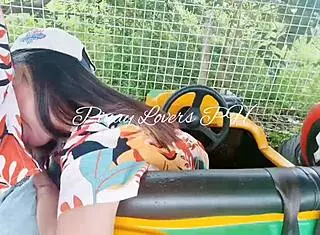 Horny Asian Couple Engages In Risky Public Fucking With Creampie In Amusement Park