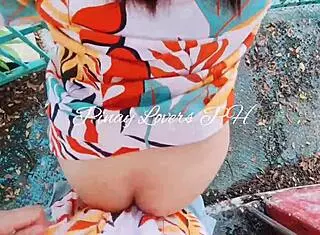 Horny Asian Couple Engages In Risky Public Fucking With Creampie In Amusement Park