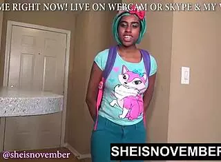 hd msnovember performs oral on knees in public outdoor setting