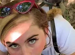 that random jogger is deepthroating me on the hiking trail, pov style