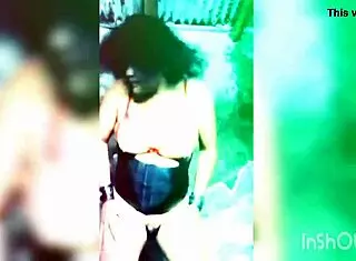 Transsexual prostitute in lingerie dancing crazily for Satan with extreme assfucking