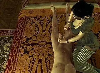 Goth elf delivers handjob and blowjob in POV 3D