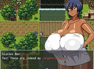 tanned girl natsuki takes bath in hentai game ep 3