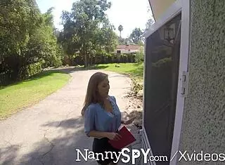 i caught the busty exhibitionist nanny and fucked her hard