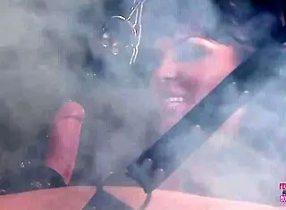 Bound Brunette Rides Big Cock In Latex Bondage Costumes Until She Cums