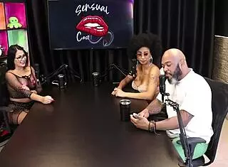 safada shows tits after talking about gangbang positions and dp with tifany rocha in sheer red