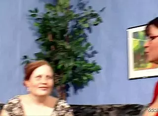 Mature German Woman with Big Tits Helps Couple in Threesome