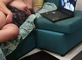 Stepsister Caught Watching Hairless Pussy Bukkake Gangbang