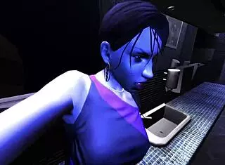 Luis fucks Asian babe Kay Hartman in club bathroom