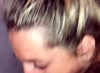 i'm the blonde slut deepthroating and getting cum on face
