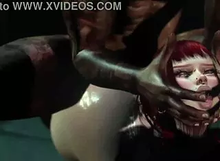 White slut boldly sucks deepthroat in public outdoor cartoon scene