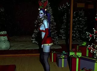 widowmaker sexy assassin dancing on christmas with big tits