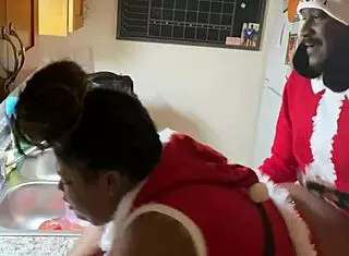 He fucked my pussy in kitchen on Christmas
