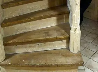 Red Ass Spanking on Stairs at Home