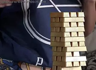 Eva Isabel And Chrissy PLAY JENGA, Revealing NUDE Ass In Homemade Voyeur Fun