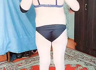 Big ass sexy white boy dances as gay crossdresser sissy kitty on webcam