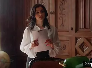 Naughty Secretary Valentina Rides Her Boss's Big Black Cock Deep