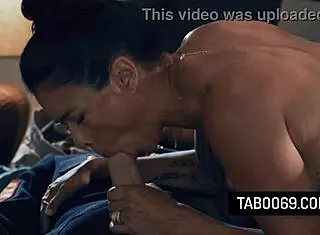 Hot asian milf passionately fucks stepson in husband's military uniform