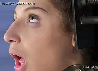 I tied myself up and fucked my trimmed pussy with a vibrator and dildo machine, oh god