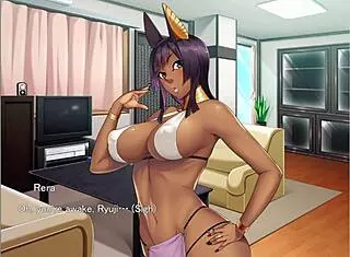 master fucks beautiful servant in hentai creampie scene