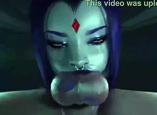 raven deepthroats widowmaker's big cock in this hentai anime