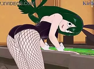 nejire hado and tsuyu asui and izuku midoriya bunny girl intense sex - my hero academia hentai 😏