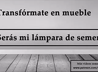 Transform into furniture, be my semen lamp JOI in Spanish 😈