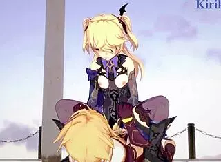 Amber And Fischl Amy And Aether Intense Sex - Genshin Impact Hentai