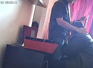 Secretary deepthroating boss's cock on CCTV 😈