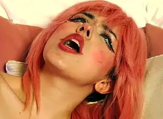Anime girl Rihanna Black reaches intense orgasm using pink toy in solo shaved cosplay scene