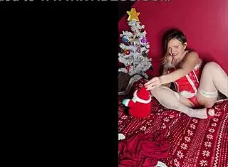 for christmas my wife brings sexy gifts like lingerie and masturbation shows