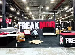 We fucked in the parking lot at exxxotica nj 2024 vlog with interracial kissing and big ass